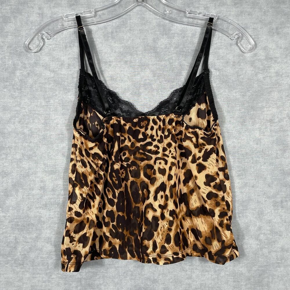 Leopard print lace cami top. - Picture 4 of 8